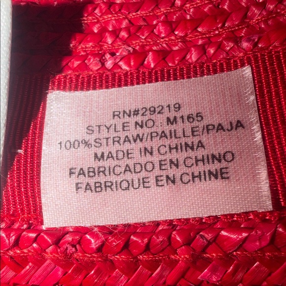 BETMAR Wine Red Braided Straw Hat with Bow Trim - Picture 8 of 9